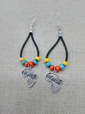 Africa Earrings Beaded Dangle Silver Jewelry Fashion Statement