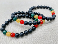 Rasta Bracelet Beaded Unisex Jewelry Stretch Handmade Statement Gift Ideas