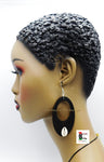 Wooden Earrings Oval Cowrie Jewelry Black The Blacker The Berry