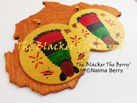 Black Women Hand Painted RBG Wooden Jewelry African The Blacker The Berry®