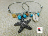 Beach Bracelets Silver Jewelry Shells Women Turquoise Bangles Black Owned