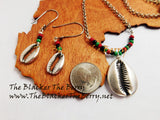 Silver Cowrie Jewelry Set Necklace Earrings RBG The Blacker The Berry®
