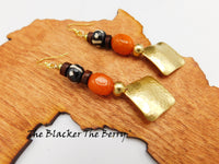 Women Earrings Gold Tone Orange Ethnic Jewelry The Blacker The Berry ®