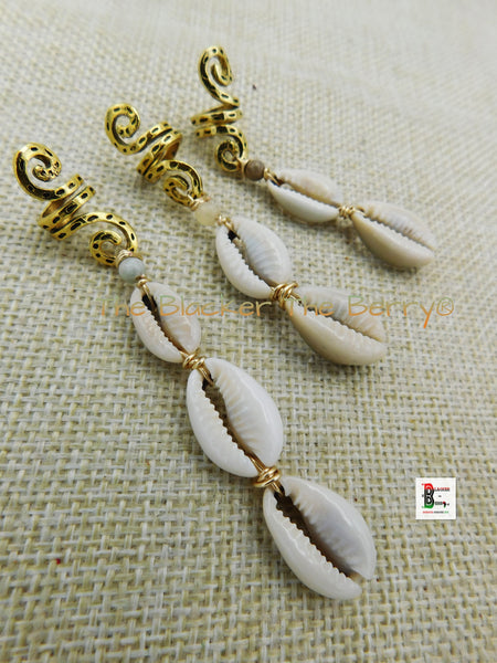 Dreadlocks Hair Jewelry Gold Cowrie Beaded Dreads Locs Twist Accessories Gift Ideas Black Owned