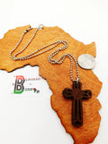 Wooden Necklace Silver Ball Chain Jewelry Unisex
