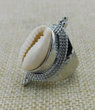 Silver Cowrie Ring Women Size 7.5 Fashion Ring Jewelry