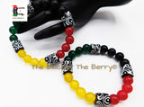 African Bracelets Rasta Beaded Handmade Stretch Jewelry Red Black Green Yellow