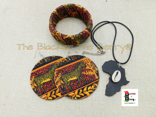 African Zebra Ankara Bracelet Orange Black Women Jewelry Ethnic The Blacker The Berry®