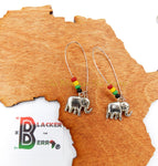 Silver Elephant Earrings Women Jewelry Rasta Beaded