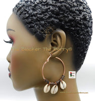Hoop Earrings Stainless Steel Copper Jewelry Cowrie Women Dangle