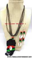 African Necklace Women Silhouette Hand Painted Jewelry The Blacker The BerryⓇ