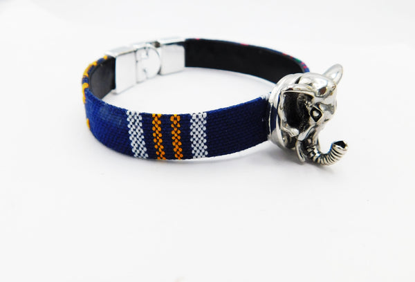 Elephant Bracelet Blue Jewelry Snap Interchangeable