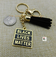 Black Lives Matter Keychains Gold BLM Accessories Black Owned