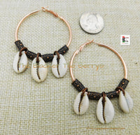 Hoop Earrings Stainless Steel Copper Jewelry Cowrie Women Dangle