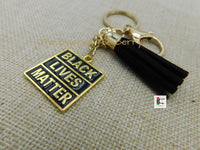 Black Lives Matter Keychains Gold BLM Accessories Black Owned