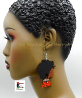 African Earrings Ethnic Silhouette Hand Painted Jewelry Handmade The Blacker The Berry
