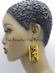 Ankh Earrings Yellow Gold Ankara Jewelry African Black Owned Business