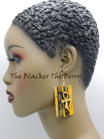 Ankh Earrings Yellow Gold Ankara Jewelry African Black Owned Business