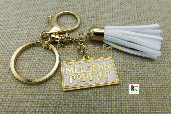 Melanin Keychains White Gold Accessories Black Owned