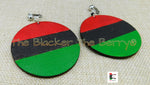 RBG Clip On Earrings Wooden Jewelry Pan African Women Non Pierced
