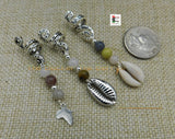 Locs Hair Jewelry Silver Cowrie Beaded Twist Braids Accessories Gift Ideas Black Owned