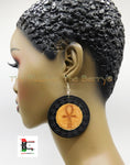 Ankh Earrings Wooden Hand Painted Jewelry Gift Ideas for Her Handmade