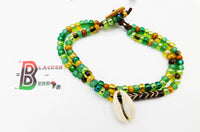 Anklet Jewelry Women Green Cowrie Shell Ethnic