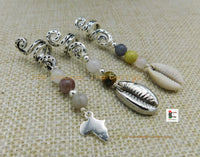 Locs Hair Jewelry Silver Cowrie Beaded Twist Braids Accessories Gift Ideas Black Owned