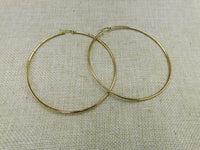 Gold Tone Hoop Earrings Stainless Steel Hoop Extra Large Women Jewelry Round