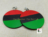 RBG Clip On Earrings Wooden Jewelry Pan African Women Non Pierced