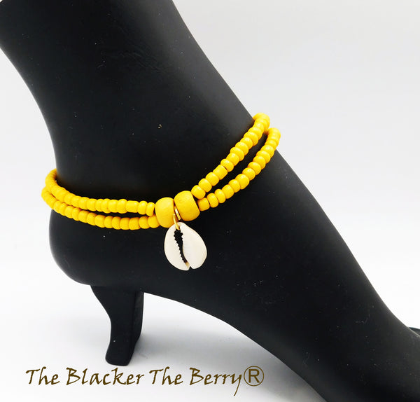 Anklet Women Beaded Handmade Summer Yellow Women Jewelry