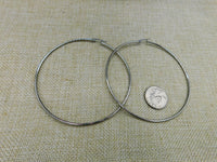 Silver Hoop Earrings Stainless Steel Hoop Extra Large Women Jewelry Round