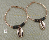 Hoop Earrings Ethnic Stainless Steel Copper Jewelry Cowrie Women Dangle