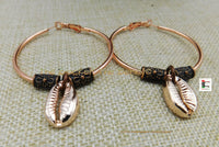 Hoop Earrings Ethnic Stainless Steel Copper Jewelry Cowrie Women Dangle