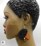 African Earrings Woman Silhouette Wooden Jewelry Ethnic Afrocentric Rasta Gift Ideas for Her