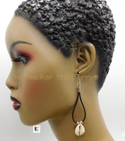 Cowrie Shell Earrings Leather Black Women Jewelry The Blacker The Berry®