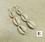 Cowrie Clip On Earrings Wire Handmade Women Long Dangle Jewelry