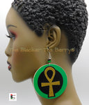 Ankh Earrings Black Green Jewelry Gold Black Women Handmade Black Owned