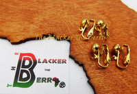 Gold Tone Clip On Non Pierced Earrings Supplies 2 Pair