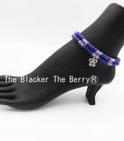 Butterfly Anklet Purple Beaded Jewelry Handmade Summer