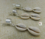Silver Loc Jewelry Set of 3 Cowrie Shell Dangle Handmade