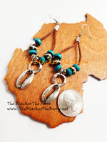 Cowrie Earrings Turquoise Silver Leather Jewelry Women The Blacker The Berry®