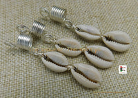 Silver Loc Jewelry Set of 3 Cowrie Shell Dangle Handmade