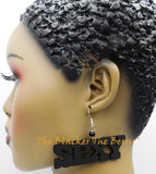 Sexy Earrings Wooden Hand Painted Black