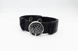 Black Leather Adjustable Bracelet Snap Jewelry Teen Gift Ideas
