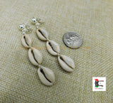 Cowrie Clip On Earrings Wire Handmade Women Long Dangle Jewelry