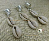 Silver Loc Jewelry Set of 3 Cowrie Shell Dangle Handmade