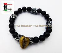 African Cowrie Bracelets Men Black White Beaded Jewelry Stretch