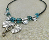 Silver Elephant Necklace Women Beaded Jewelry Handmade Black Owned