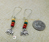 Elephant Earrings Beaded Jewelry Women Long Silver The Blacker The Berry